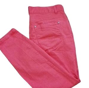 Sunset Rd  skinny leg jeans pants mid rise orange coral  size 10